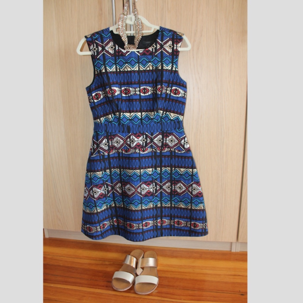 JCrew patterned metallic dress